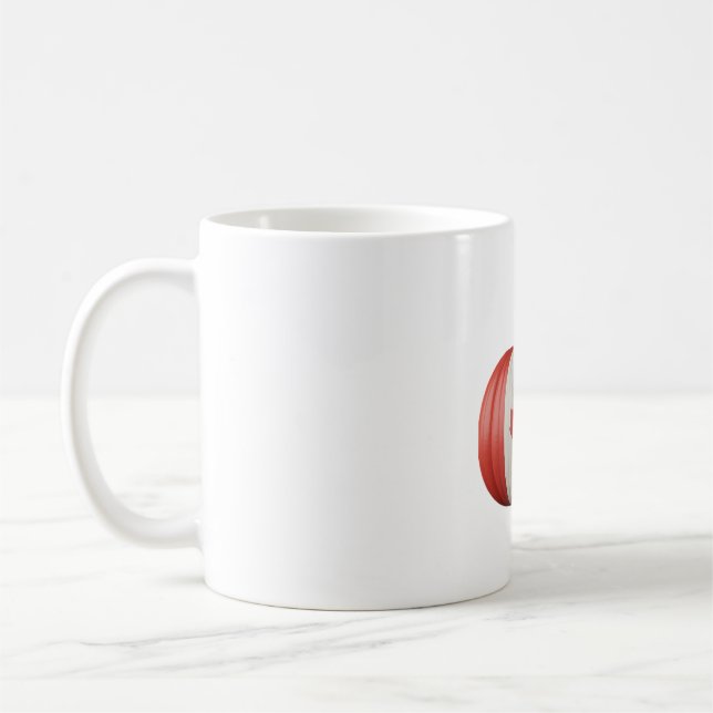 Canadian Flag Pumpkin Maple Leaf Thanksgiving Over Coffee Mug (Left)