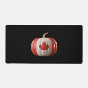 Canadian Flag Pumpkin Maple Leaf Thanksgiving Over Desk Mat