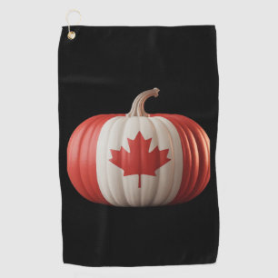 Canadian Flag Pumpkin Maple Leaf Thanksgiving Over Golf Towel