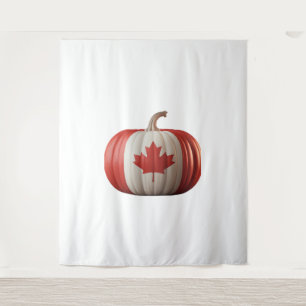 Canadian Flag Pumpkin Maple Leaf Thanksgiving Over Tapestry