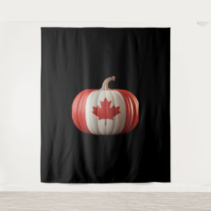 Canadian Flag Pumpkin Maple Leaf Thanksgiving Over Tapestry