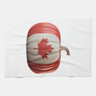 Canadian Flag Pumpkin Maple Leaf Thanksgiving Over Tea Towel