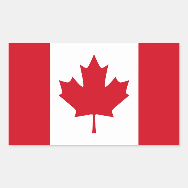 Canadian Flag Rectangular Sticker (Front)
