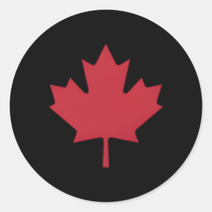 Canadian Flag Red Maple Leaf Canada Day Classic Round Sticker