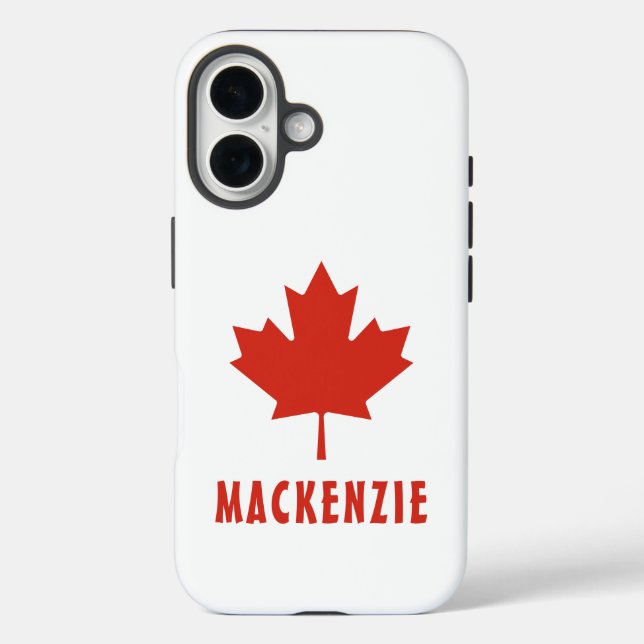 Canadian Flag Red Maple Leaf Canada Day Name Text Case-Mate iPhone Case (Back)