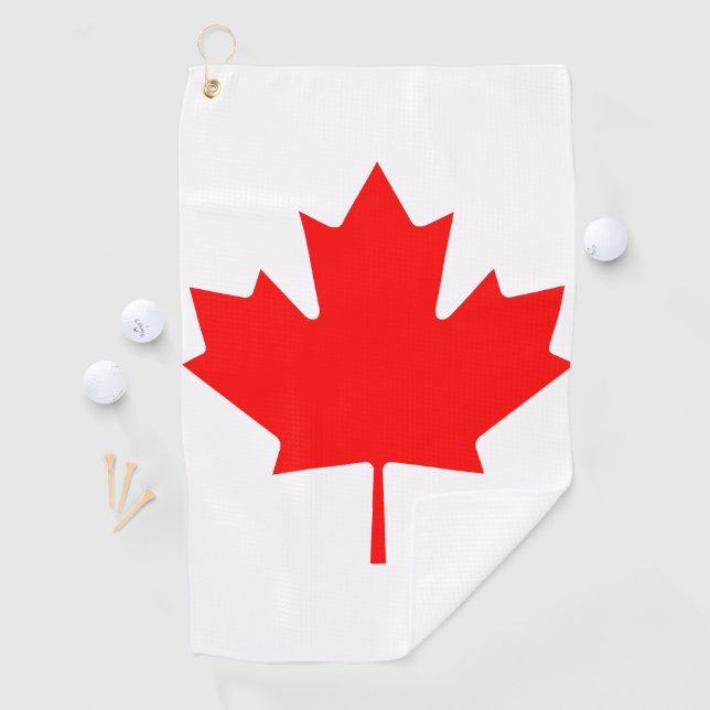 Canadian Flag Red Maple Leaf Golf Towel (InSitu)