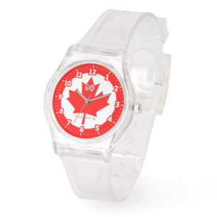 Canadian Flag Red Maple Leaf on a Watch