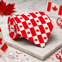 Canadian Flag Red White Maple Leaf Chequered Patte