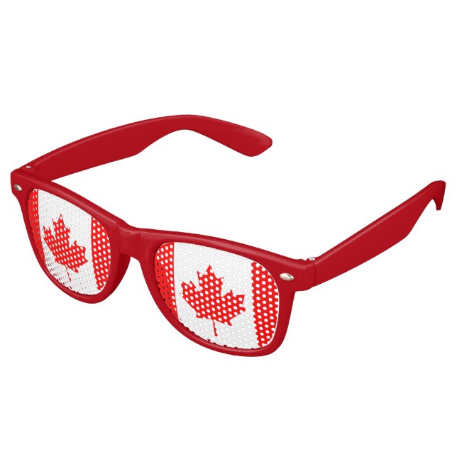 Canadian flag retro sunglasses (Angled)