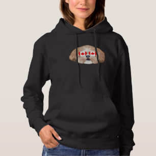 Canadian Flag Shih Tzu Dog Canada Pocket Hoodie