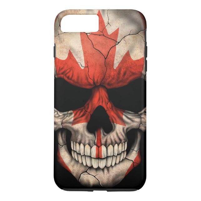 Canadian Flag Skull on Black Case-Mate iPhone Case (Back)