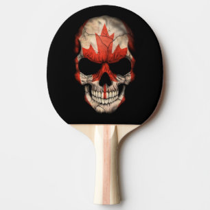 Canadian Flag Skull Ping Pong Paddle