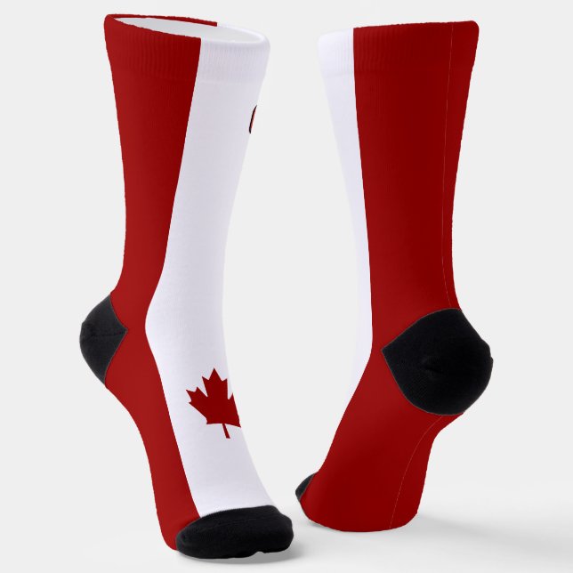 Canadian flag socks (Angled)