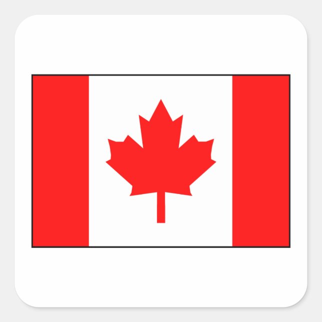 Canadian Flag Square Sticker (Front)