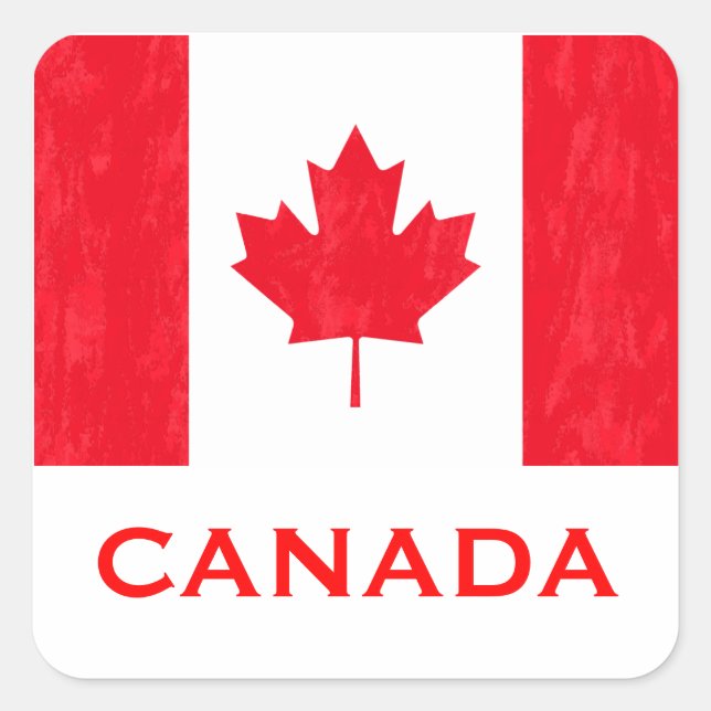 CANADIAN FLAG SQUARE STICKER (Front)