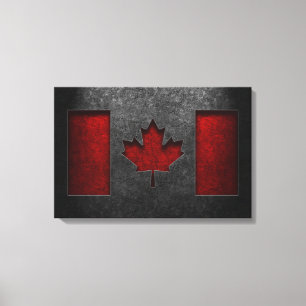 Canadian Flag Stone Texture Canvas Print