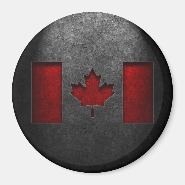 Canadian Flag Stone Texture Magnet (Front)