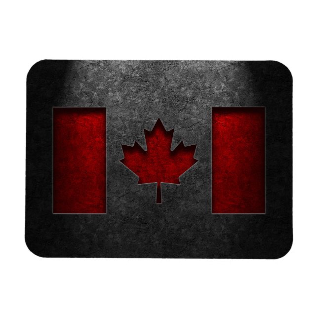 Canadian Flag Stone Texture Magnet (Horizontal)