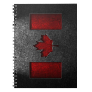 Canadian Flag Stone Texture Notebook