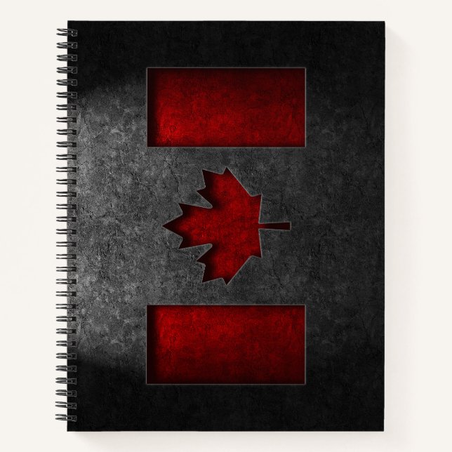Canadian Flag Stone Texture Notebook (Front)