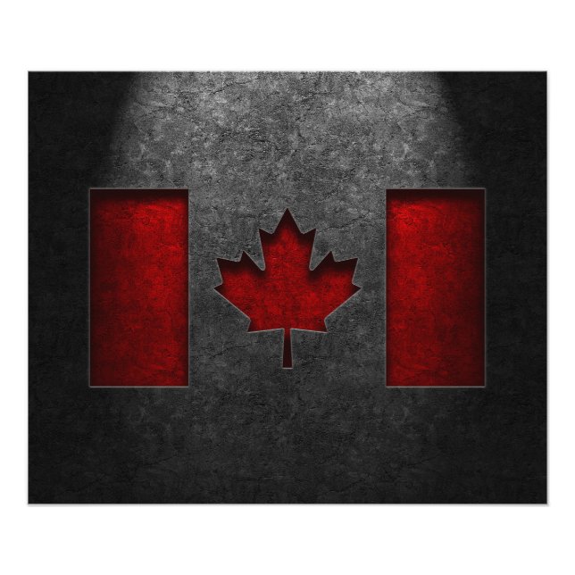 Canadian Flag Stone Texture Photo Print (Front)
