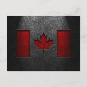 Canadian Flag Stone Texture Postcard