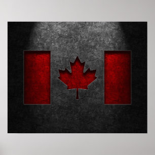 Canadian Flag Stone Texture Poster