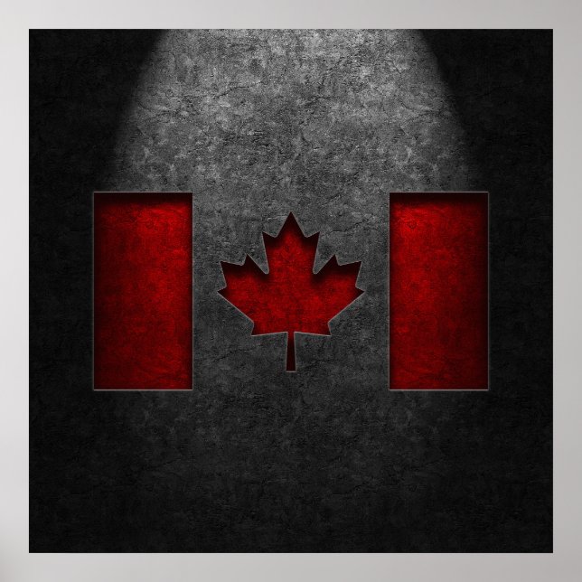 Canadian Flag Stone Texture Poster (Front)