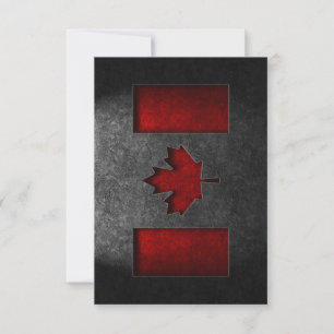 Canadian Flag Stone Texture Thank You Card