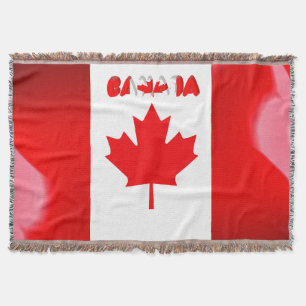 Canadian flag throw blanket