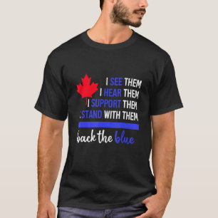 Canadian Flag Vintage Canada Police Support Patrio T-Shirt