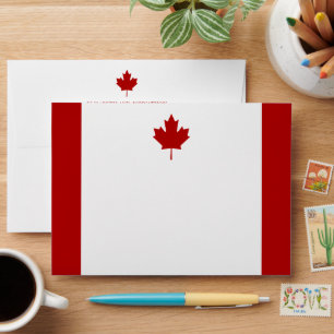 Canadian Flag Wedding Envelope