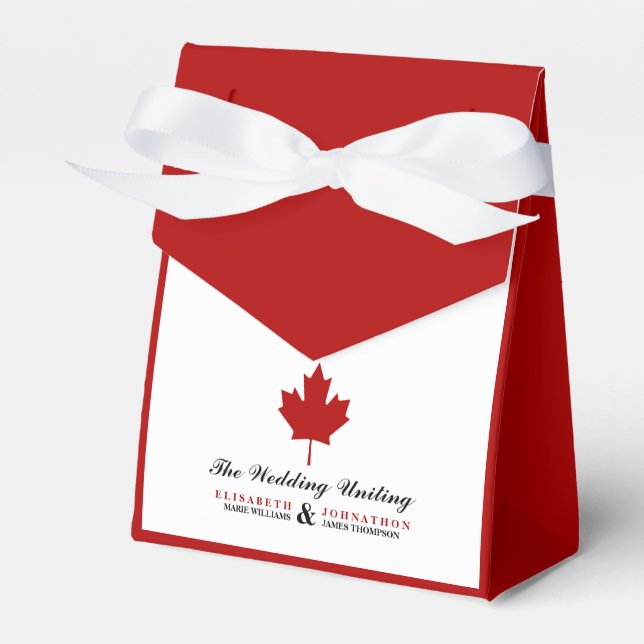 Canadian Flag Wedding Favour Box (Front Side)