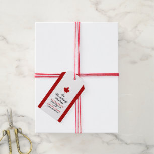 Canadian Flag Wedding Favour Gift Tags