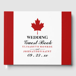 Canadian Flag Wedding Guest Book