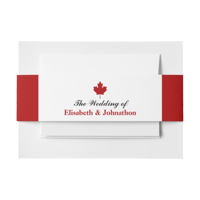 Canadian Flag Wedding Invitation Belly Band (Front Example)
