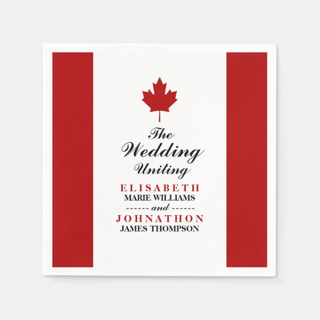 Canadian Flag Wedding Napkin (Front)