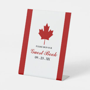 Canadian Flag Wedding Pedestal Sign