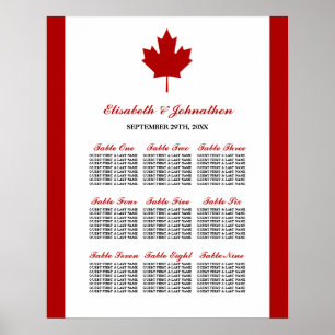 Canadian Flag Wedding Seating Chart