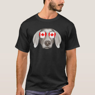 Canadian Flag Weimaraner Dog Canada Pocket T-Shirt