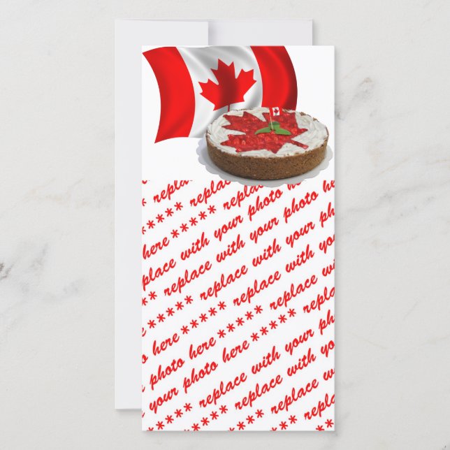 Canadian Flag with Cherry Maple Leaf Cake (Front)