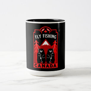 Canadian Fly Fishing Gifts Two-Tone Coffee Mug