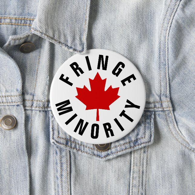Canadian Fringe Minority Red Maple Leaf 10 Cm Round Badge (In Situ)