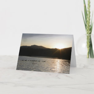 Canadian geese and sunset over Spring Valley Reser Card