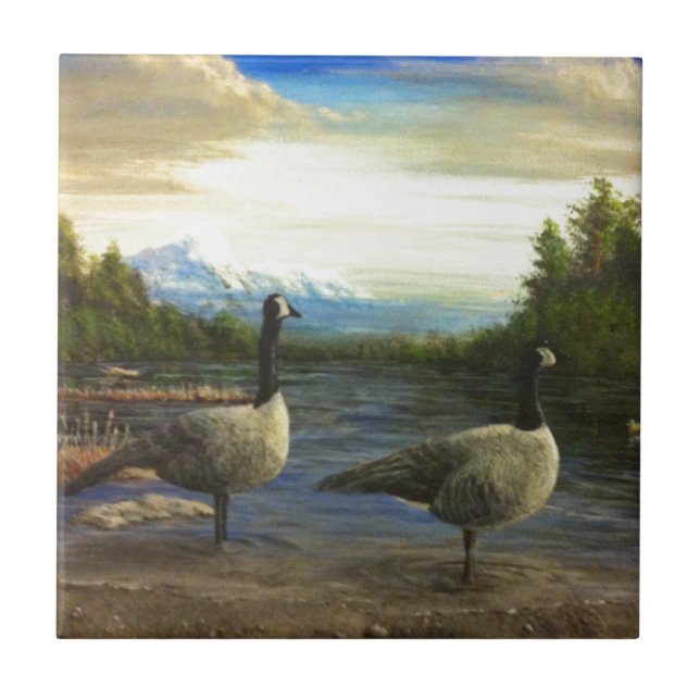Canadian Geese at Beaver Lake. Tile (Front)