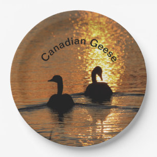 Canadian Geese at Sunset Paper Plate
