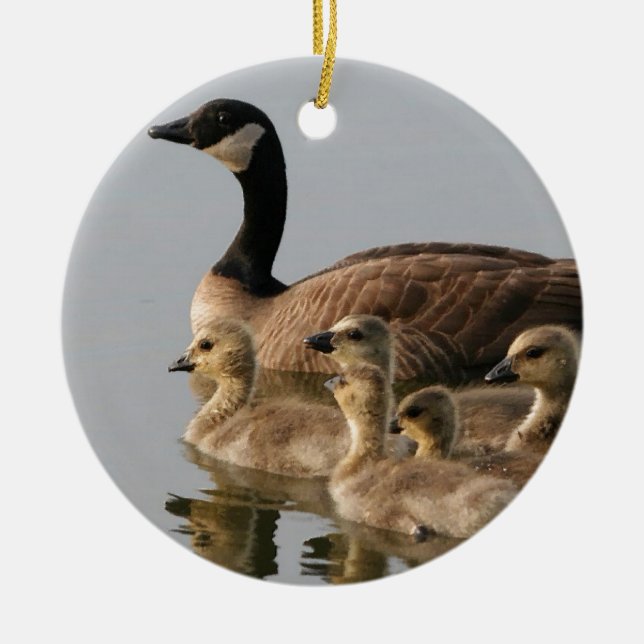 Canadian Geese Bird Lovers Gifts Ceramic Tree Decoration (Front)
