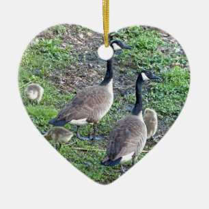 Canadian Geese Family Ceramic Tree Decoration