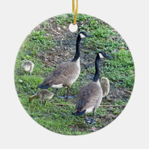 Canadian Geese Family Ceramic Tree Decoration