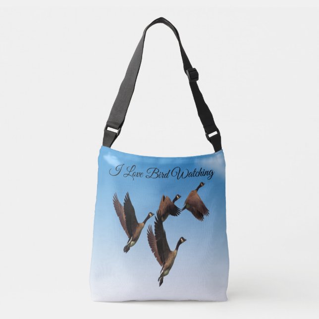 Canadian geese flying together kids design crossbody bag (Front)